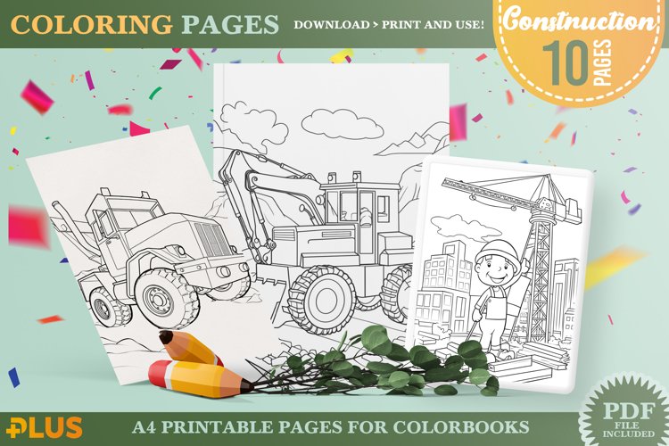 Construction coloring pages