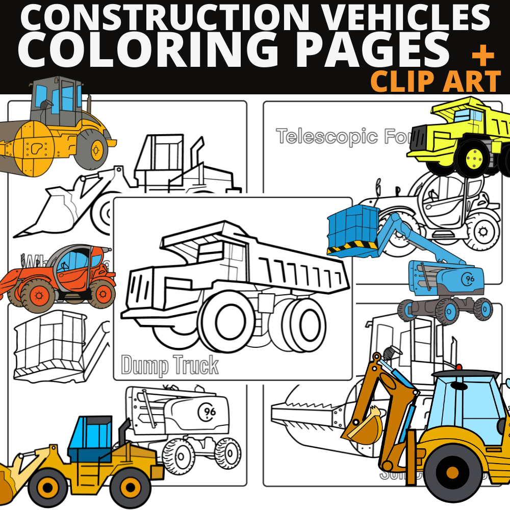 Construction vehicles coloring pages construction vehicles clipart made by teachers