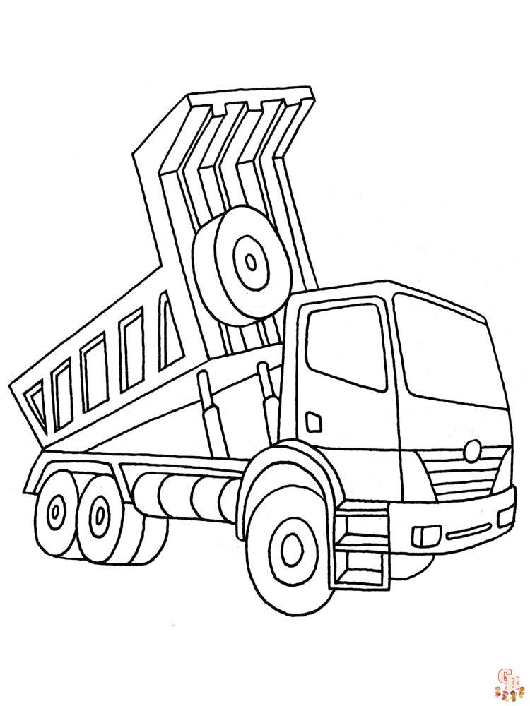 Best dump truck coloring pages easy