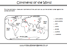 Oceans and ntinents louring sheets