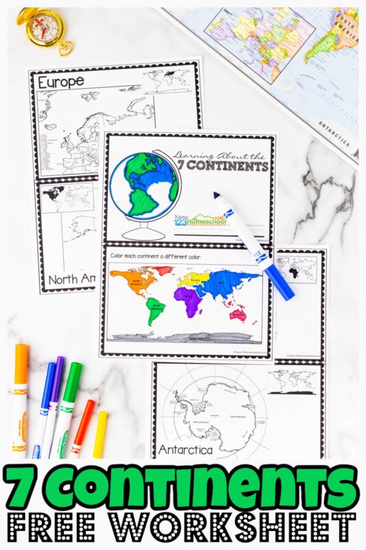 Ð free continents for kids printable worksheet book