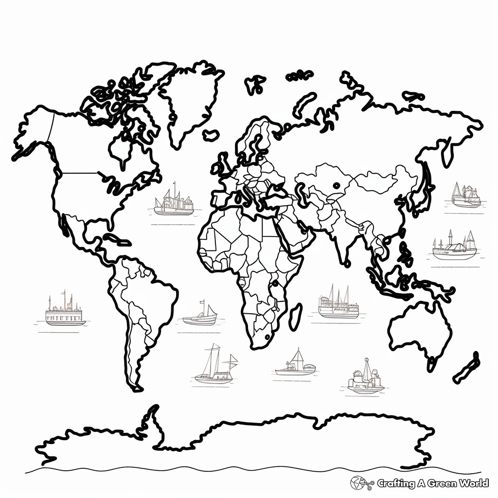 World map coloring pages