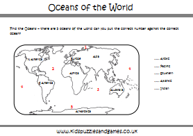 Oceans and ntinents louring sheets