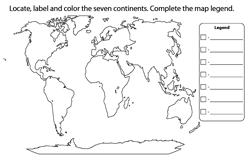 Continents worksheets the seven continents of the world