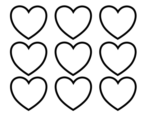 Valentines day blank hearts coloring page free printable coloring pages