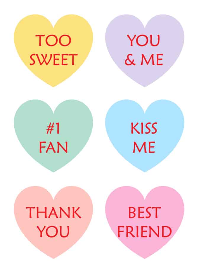 Free printable conversation hearts