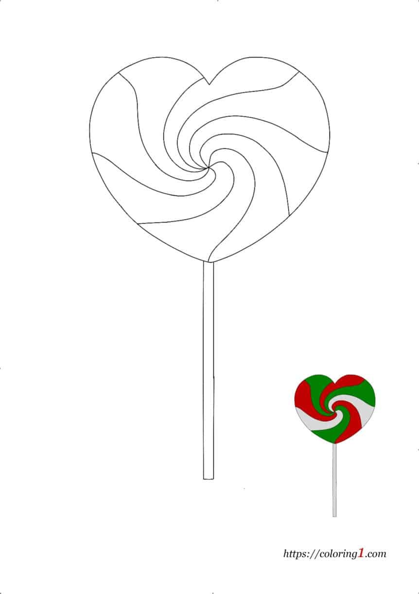 Candy heart coloring pages