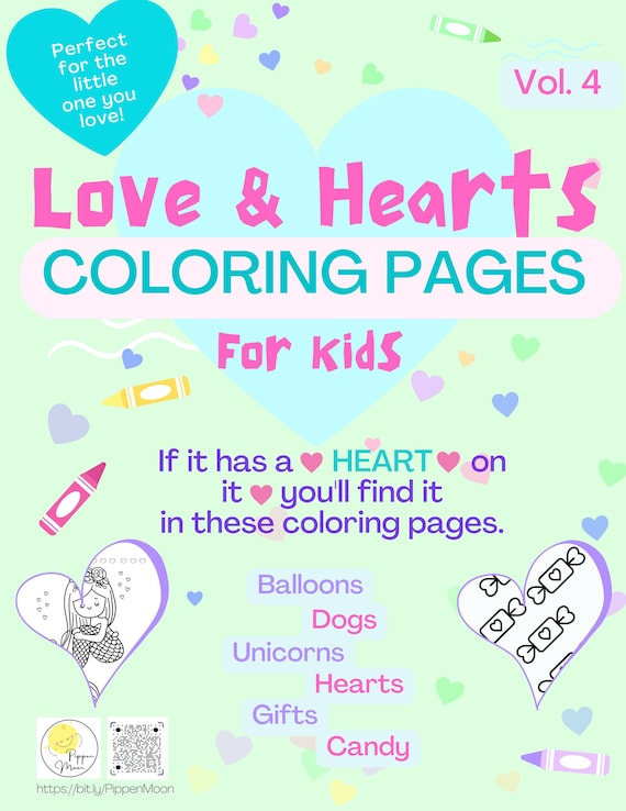 Love hearts printable coloring pages for kids vol