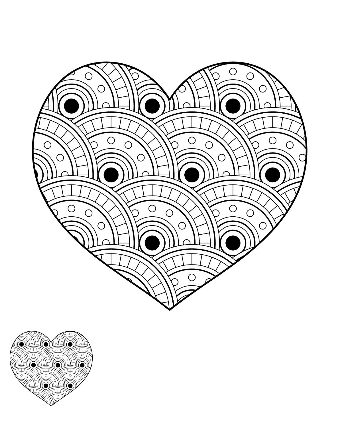 Free heart coloring page s examples