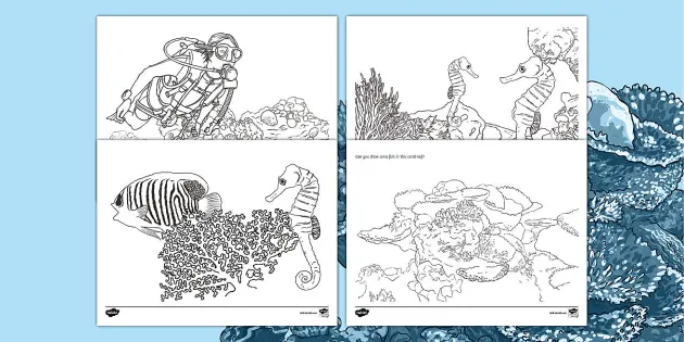 Coral reef coloring pages printables usa