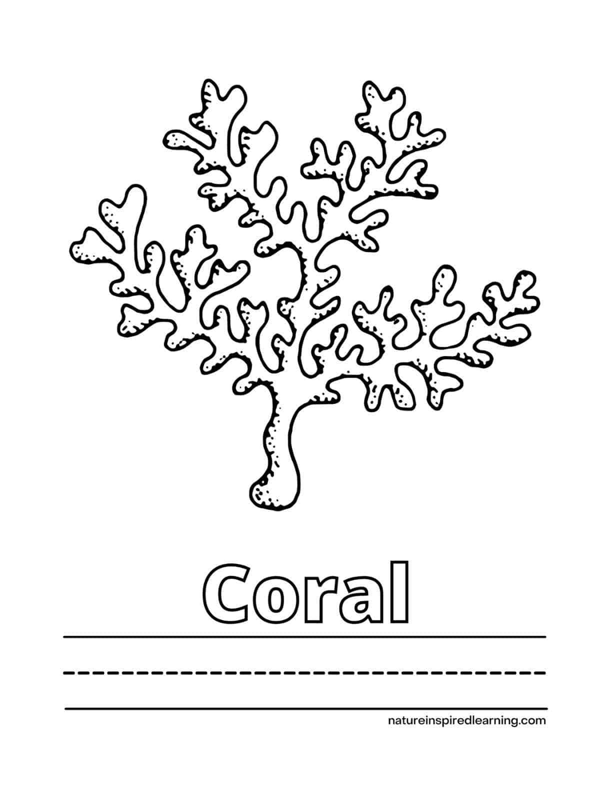 Coral reef coloring pages for kids