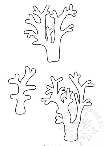 Printable coral template coloring page