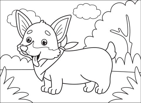 Corgi coloring page free printable coloring pages