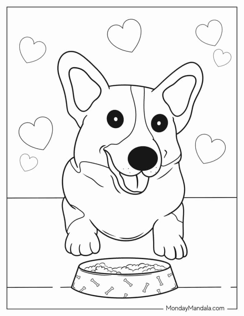 Dog coloring pages free pdf printables