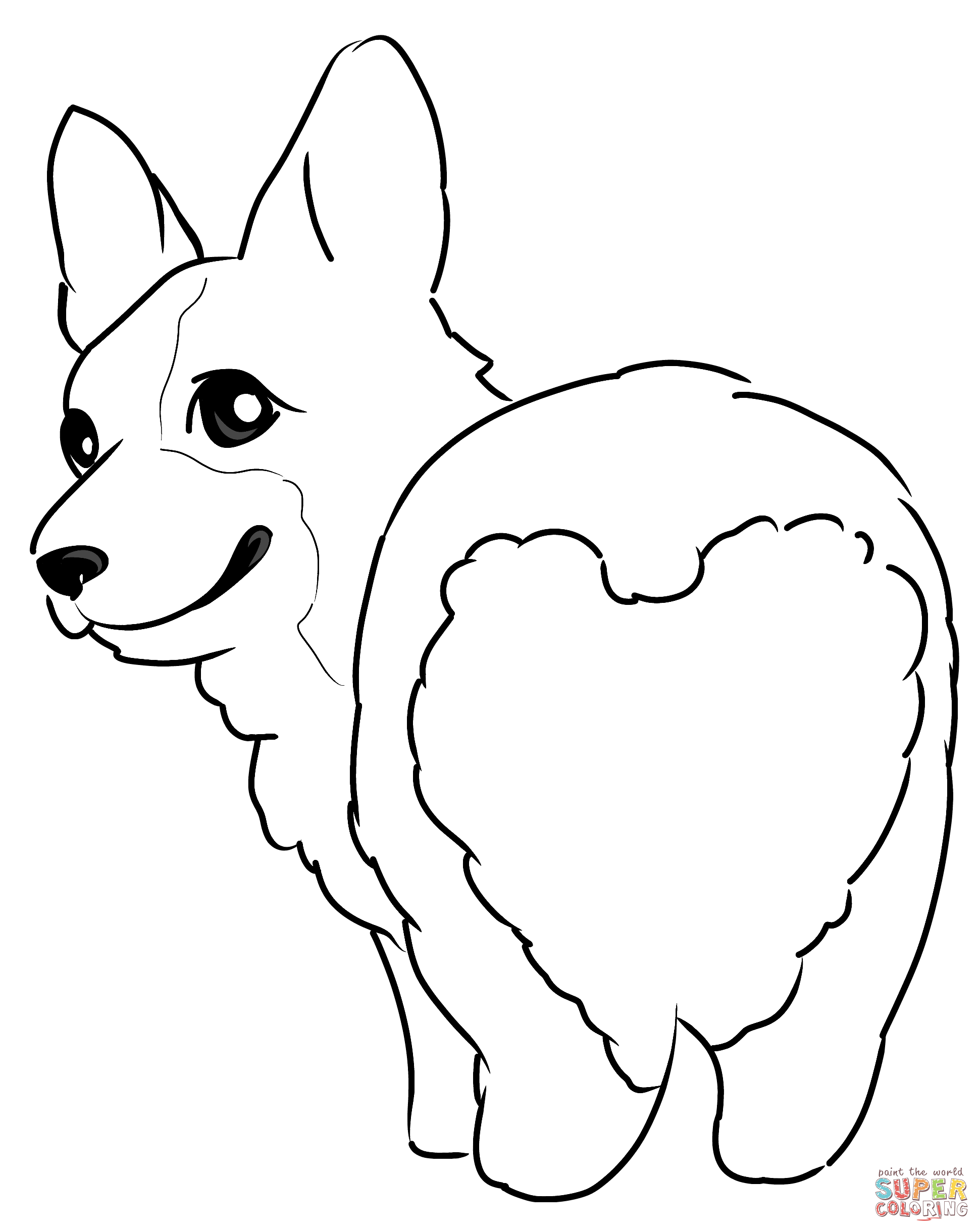 Corgi coloring page free printable coloring pages