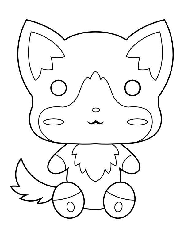 Printable kawaii corgi coloring page