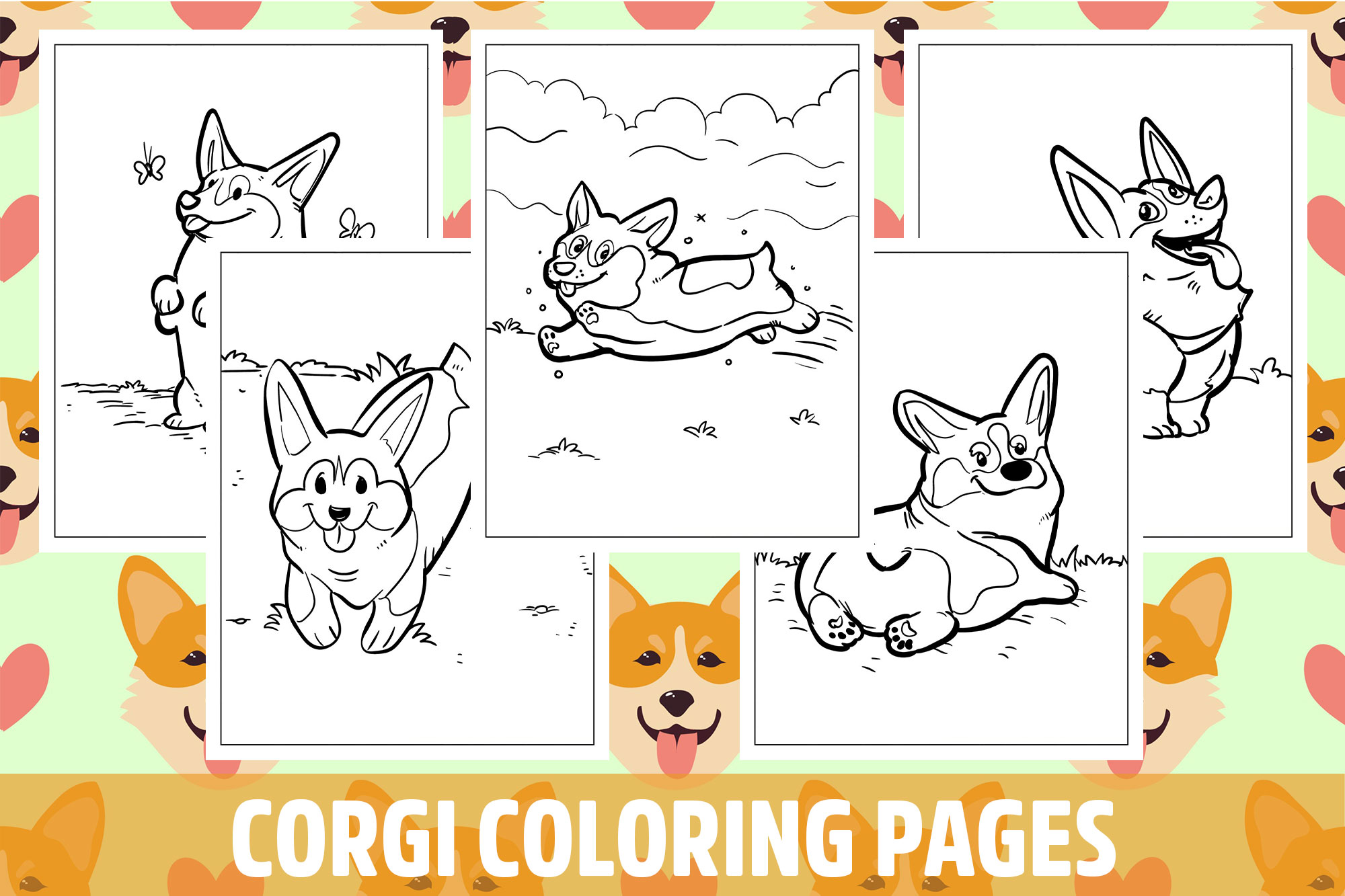 Corgi coloring pages for kids girls boys teens birthday school activity made by teachers