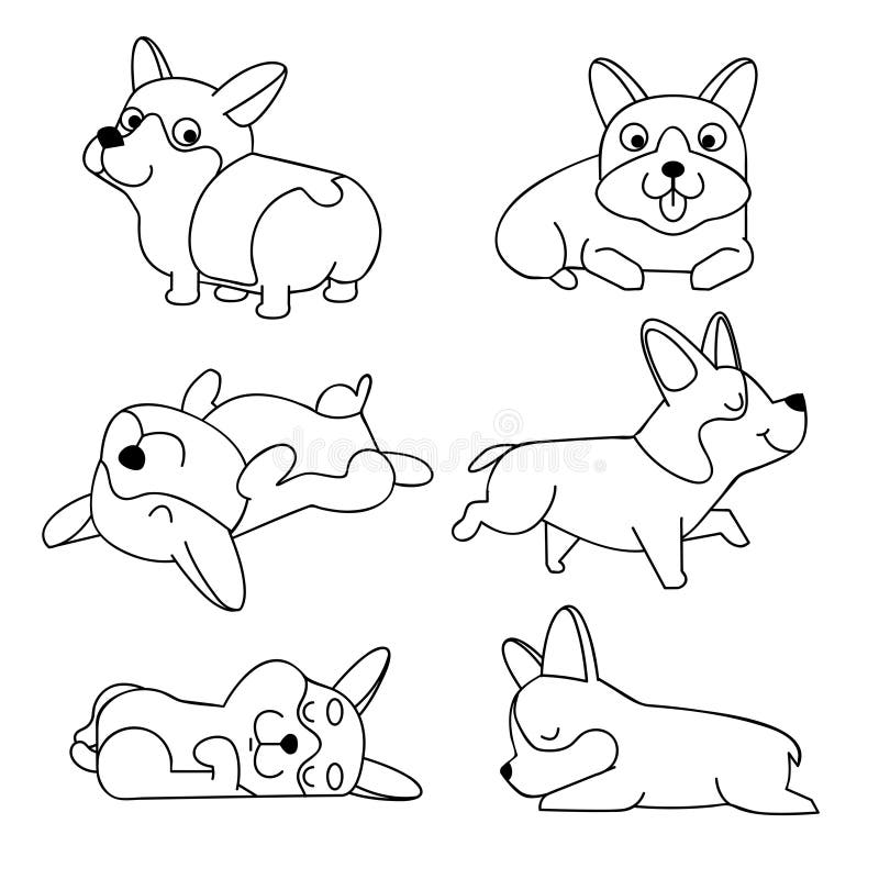 Corgi coloring stock illustrations â corgi coloring stock illustrations vectors clipart