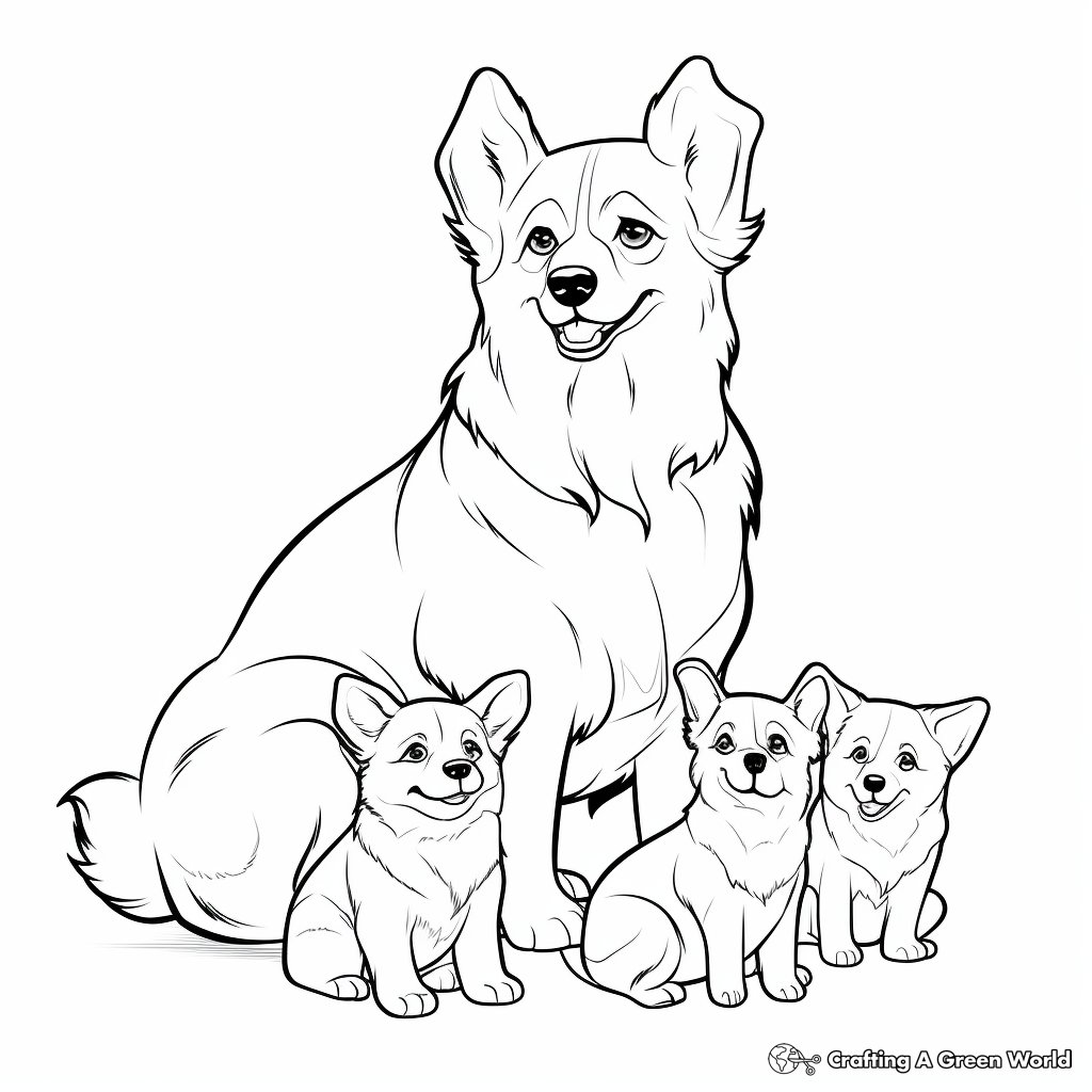 Corgi coloring pages