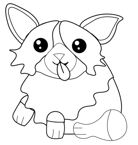 Corgi coloring page free printable coloring pages