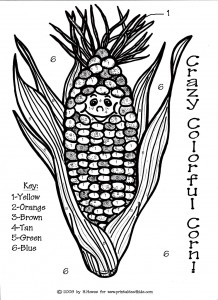 Color by number colorful indian corn â printables for kids â free word search puzzles coloring pages and other activities