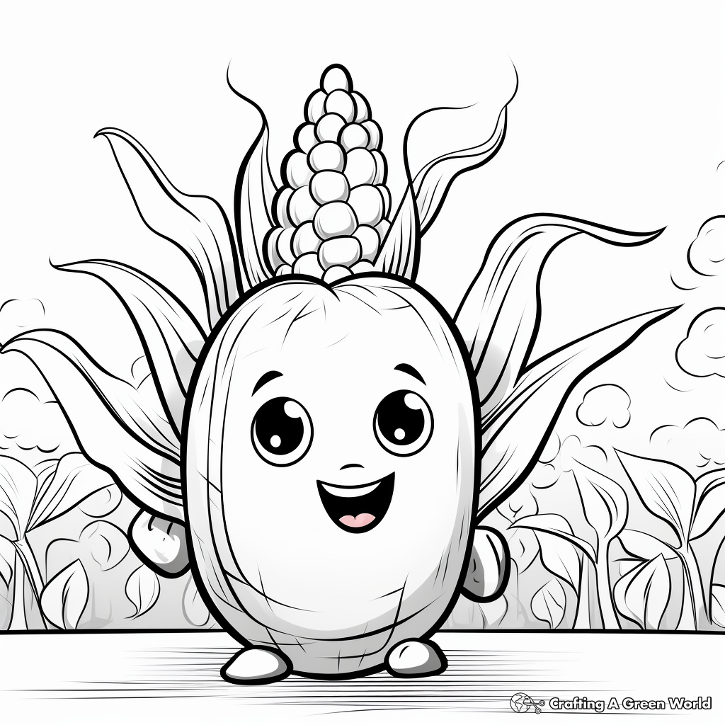 Corn coloring pages