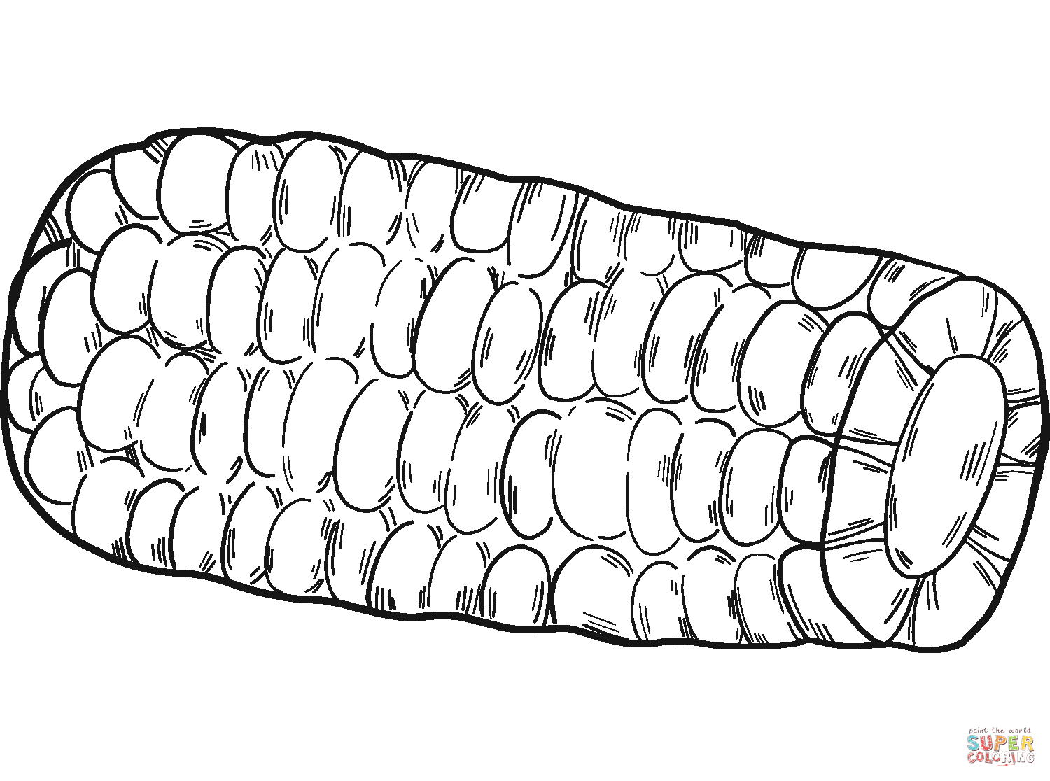 Corn cob coloring page free printable coloring pages