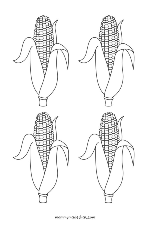 Free printable corn templates outlines for fall crafts