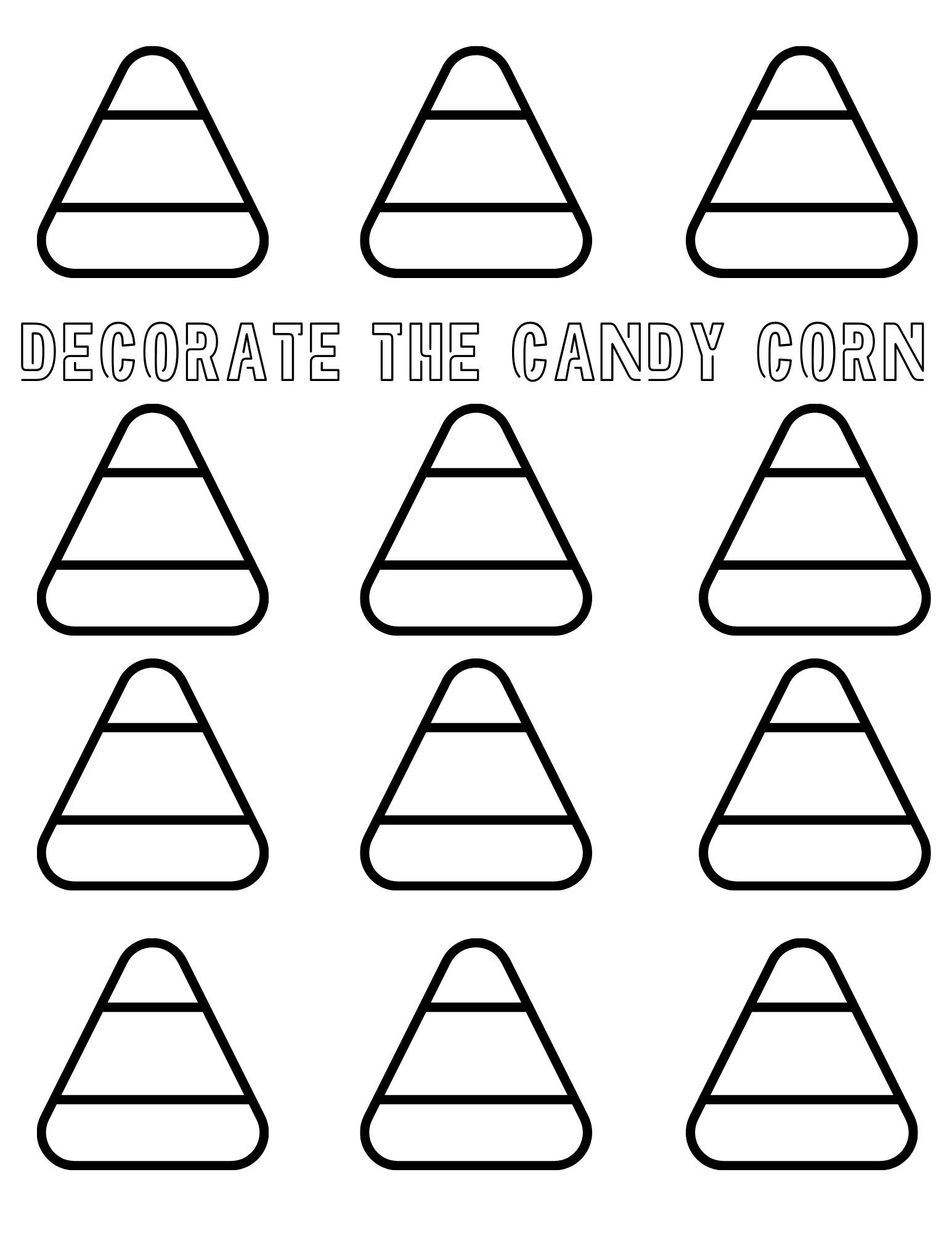 Decorate the candy corn printable