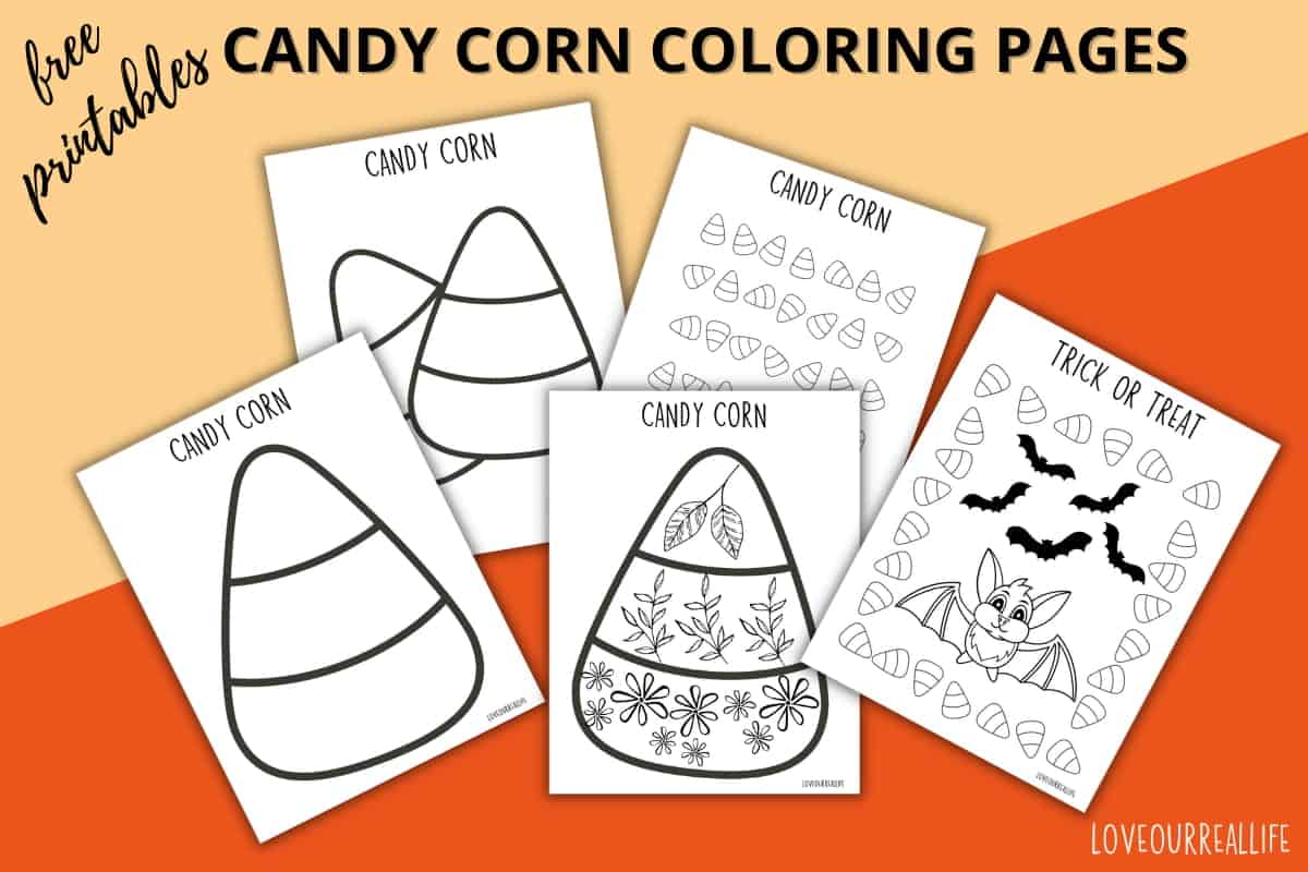 Candy corn coloring pages for kids