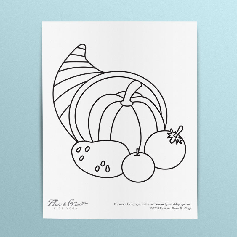 Cornucopia coloring page downloadable printables for kids