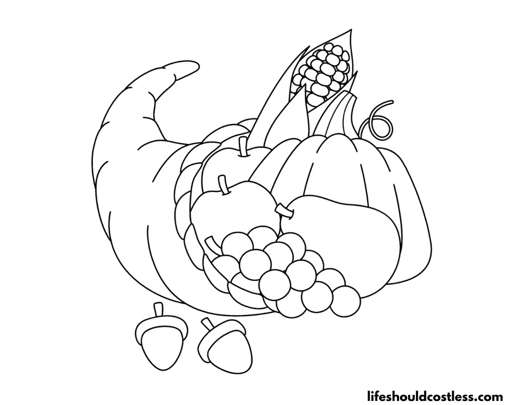 Cornucopia coloring pages free printable pdf templates