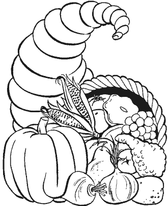 Cornucopia coloring pages for kids