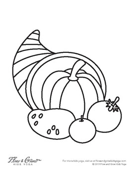 Cornucopia coloring page by flow and grow kids yoga tpt