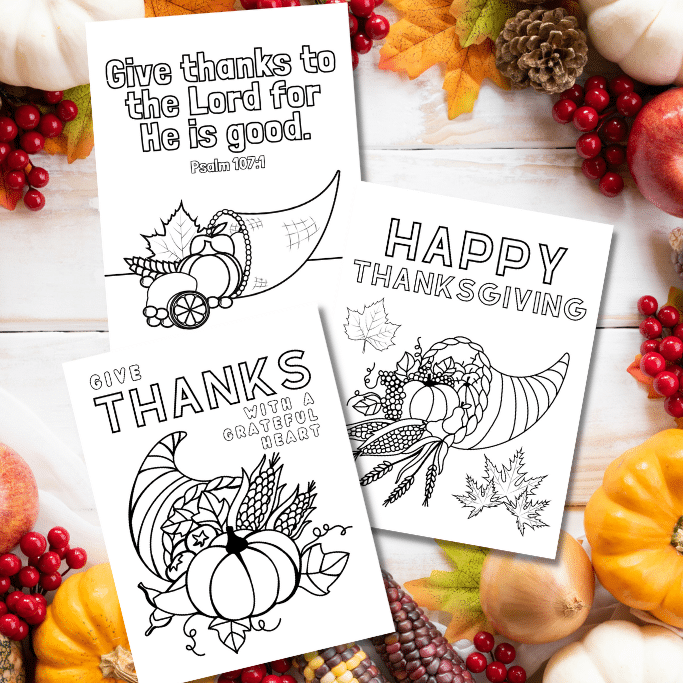 Free cornucopia coloring printables for thanksgiving