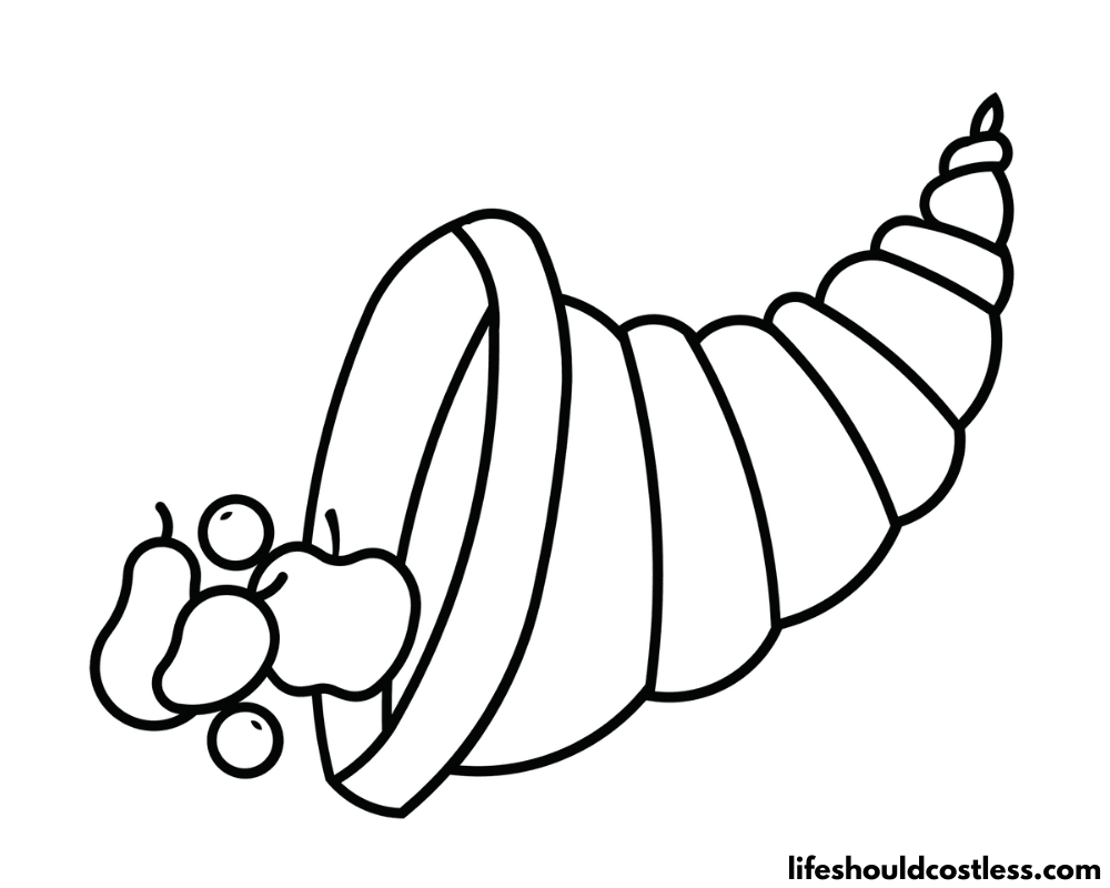 Cornucopia coloring pages free printable pdf templates