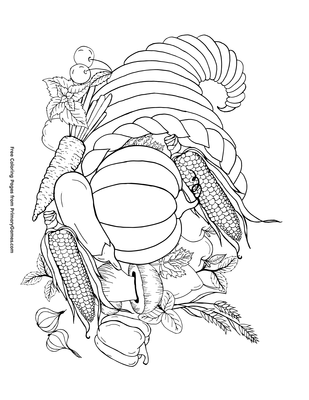 Cornucopia coloring page â free printable pdf from