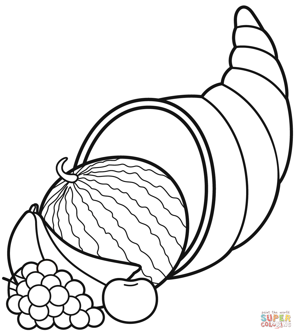 Cornucopia coloring page free printable coloring pages