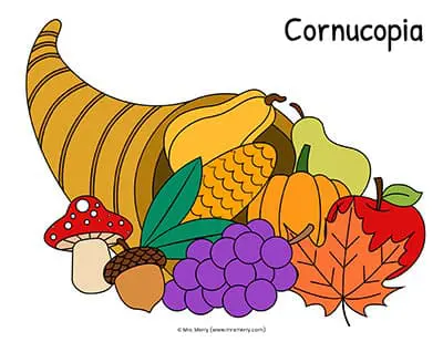 Cornucopia printable make a cornucopia craft mrs merry