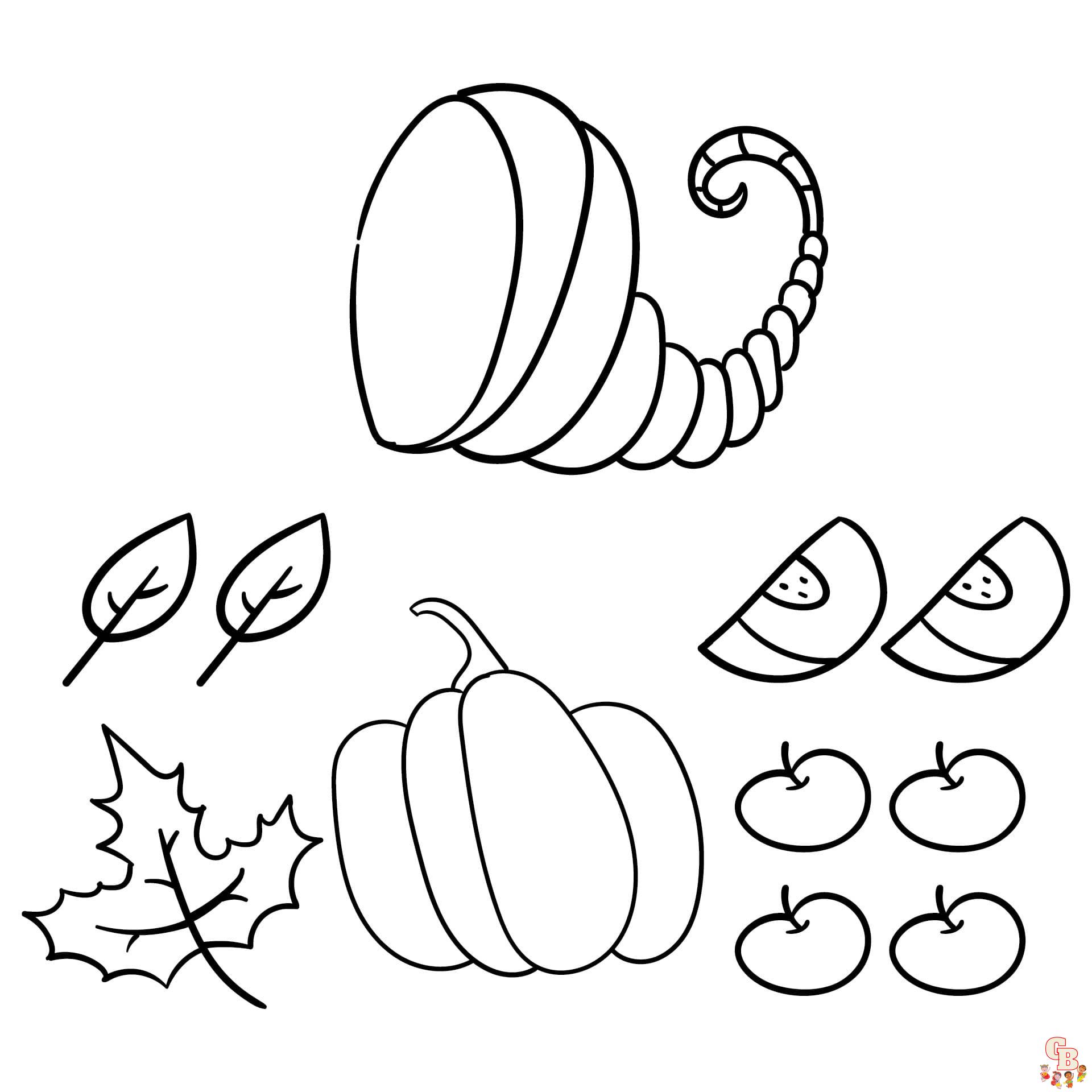 Printable cornucopia coloring pages free for kids and adults