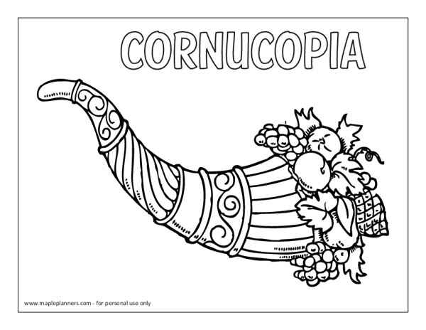 Color the cornucopia worksheet printable