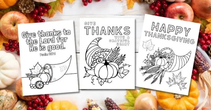 Free cornucopia coloring printables for thanksgiving