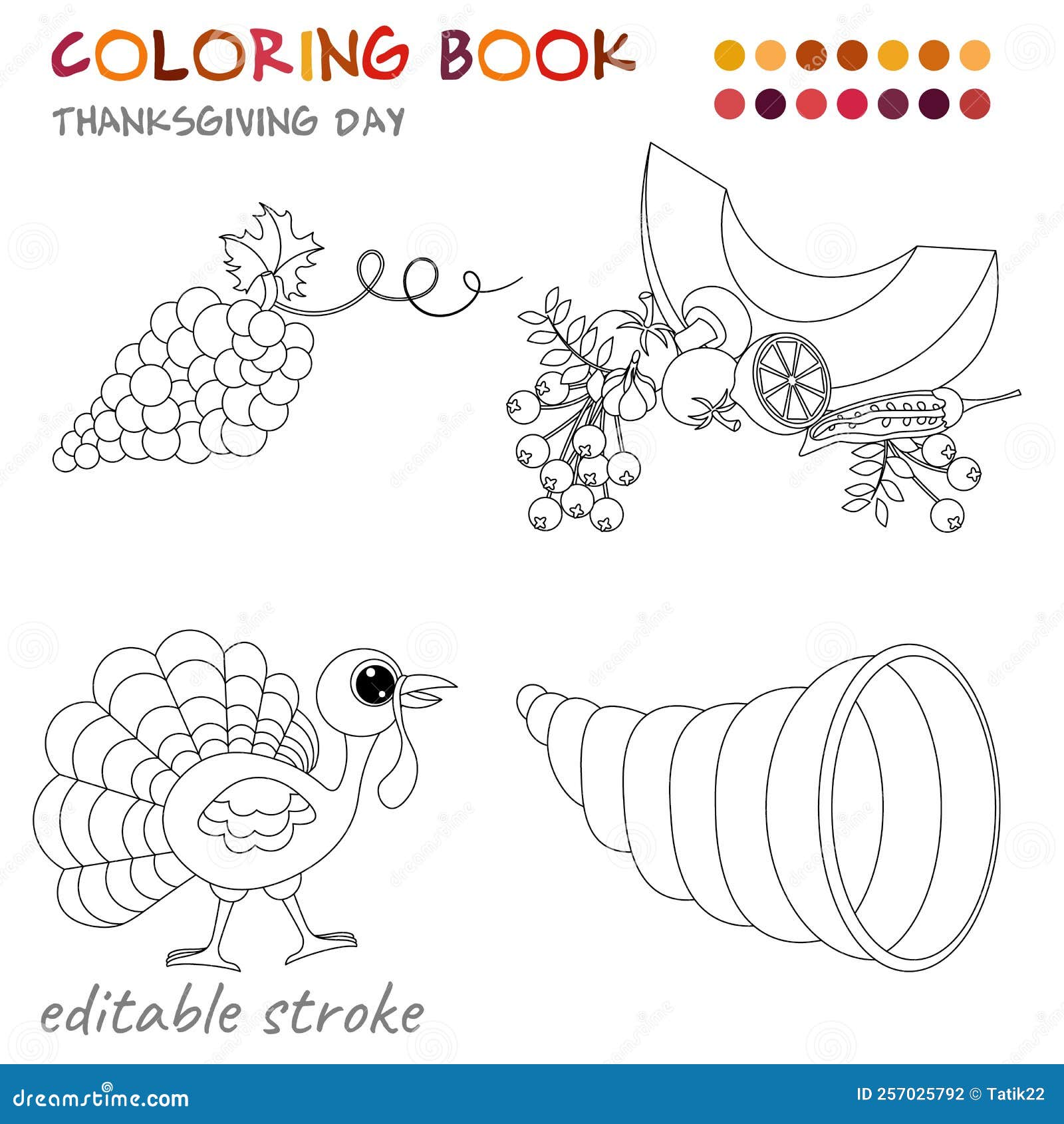 Cornucopia coloring page stock illustrations â cornucopia coloring page stock illustrations vectors clipart