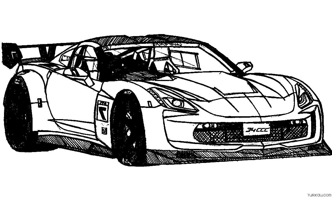 Car corvette coloring page