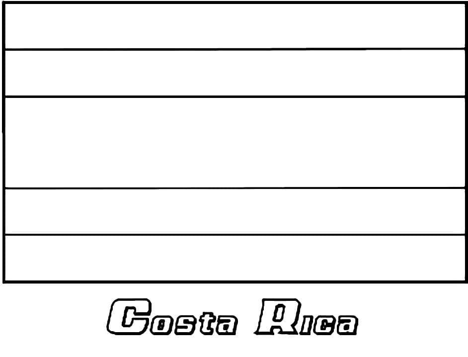 The national flag of costa rica coloring page