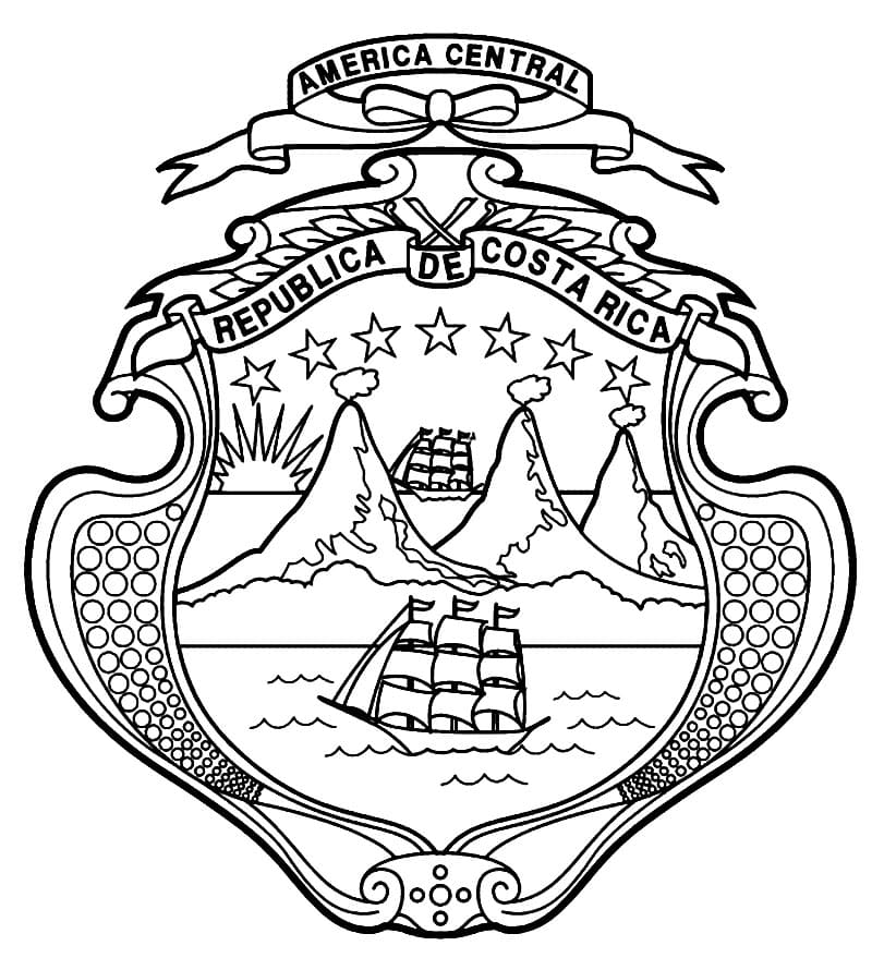 Coat of arms of costa rica fãrbung seite