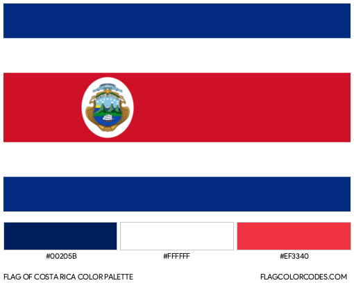 Costa rica flag color codes