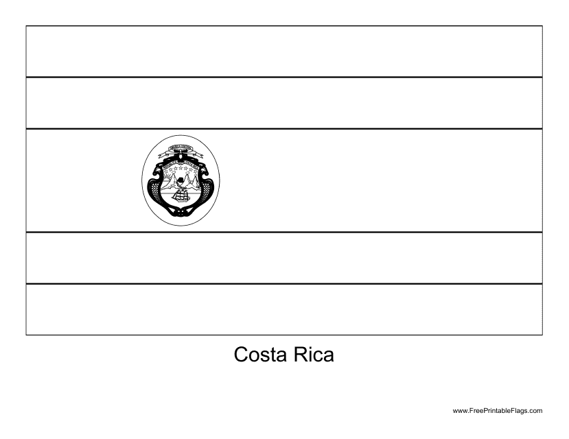 Costa rica costa rica flag template download printable pdf