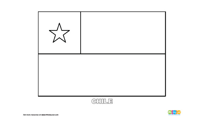 Free chile flag colouring page