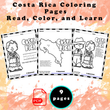 Costa rica coloring pages â read color and learn by super kidspro